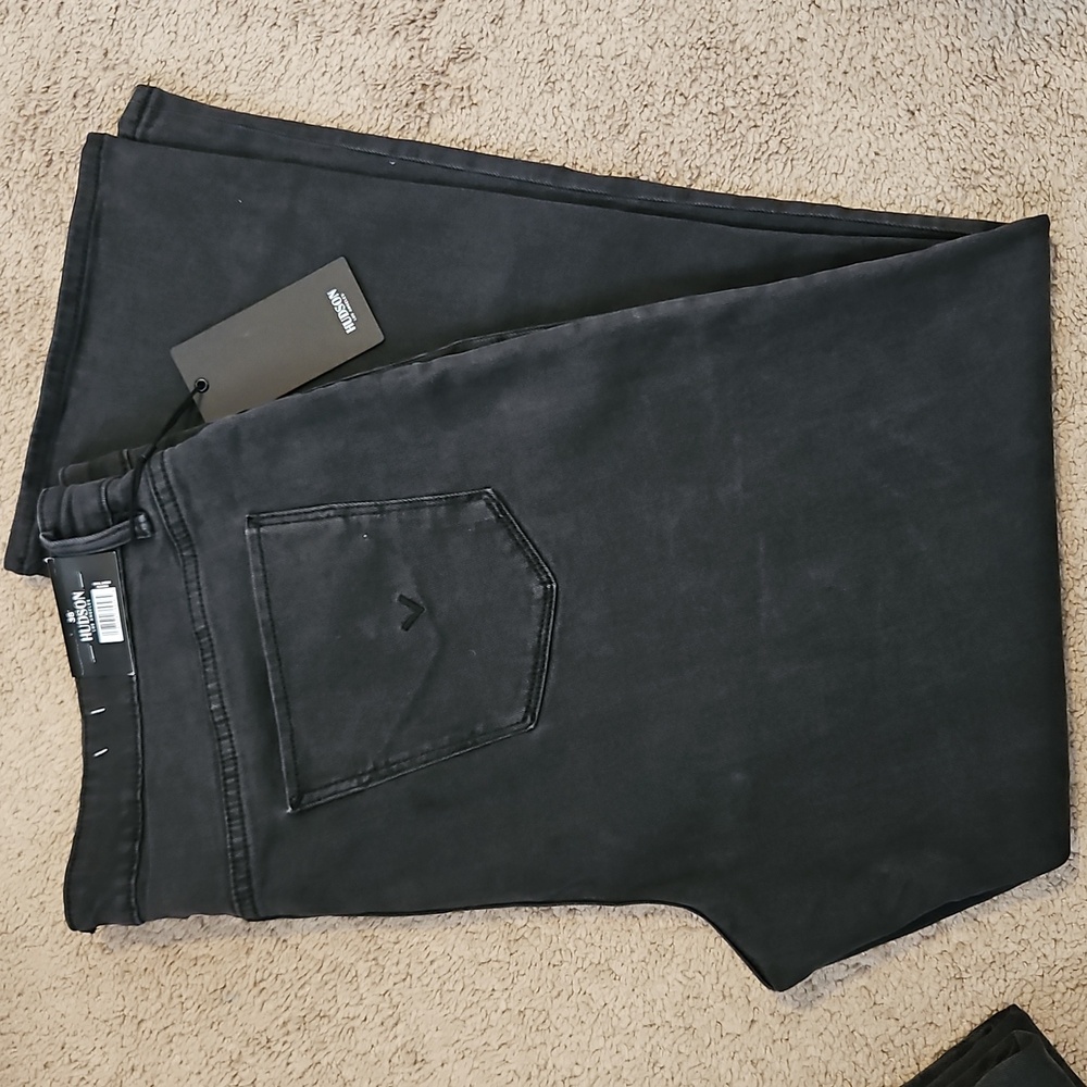 NEW! Hudson Black Wash Straight Leg Mid Rise Jeans - Picture 13 of 15